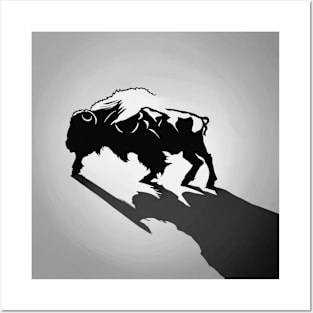 Bison Shadow Silhouette Anime Style Collection No. 117 Posters and Art